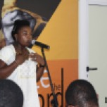 Poet Shola Oguntoyinbo performing at the First Edition of Ignite The Word